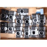 A Tray of Eastern Bloc Camera Bodies, a Kiev 4, shutter fires, a Zorki 4, shutter not working,