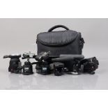 A Group of Manfrotto Tripod Heads, two Manfrotto 700RC2, one missing tightening lever, two 352RC,