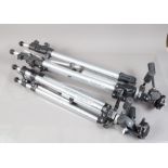 Two Aluminium Manfrotto Tripods, a Manfrotto Art 161, with 229 Manfrotto pan and tilt head, and an