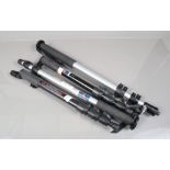 Four Manfrotto Aluminium Monopods, a 682 self standing monopod, in a makers box, VG, a 079-4B/