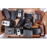 A Group of Folding and Box Cameras, including an Agilux Agifold 1948-53 & an Agifold rangefinder