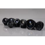 A Group of Wide Angle Lenses, various mounts, including Sigma Super Wide II 24mm f/2.8 (3) lenses, a