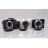 Three Olympus OM-D Digital Camera Bodies, an Olympus OM-D E-M10, powers up, shutter working,