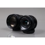 Two Topcon RE Topcor Lenses, a RE Topcon 35mm f/2.8 lens, barrel G-VG, elements G and a RE Topcon