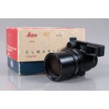 A Leitz Canada Elmarit 135mm f/2.8 Lens, serial no 2997476, 1979, black with magnifier spectacles,