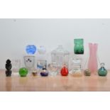 A collection of glass, including a Evita crystal jar and cover 23cm high, two pieces by Costa Broda,