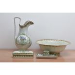 19th century Copeland & Garrett (late Spode) ceramic washing jug and bowl, c.1840's, transfer