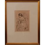 Pierre-Auguste Renoir (French, 1841-1919), Baigneuse Debout, a Mi Jambes' c 1910, Etching, framed