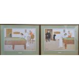 Lance Thackeray (British 1869-1916), A set of four snooker prints, titled, 'Left', 'The Canon', '