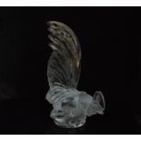 A mid 20th century Lalique cockerel car mascot, marked to the base Lalique France, 20.5cm high