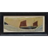 Max Wildman (After Alfred Wallis), A boat at Sea, oil on board, 'Alfred Wallis' in pencil to the top