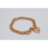 A 15ct. Gold bracelet, with a lock as a clasp, hallmarked London, weight 18.8g.