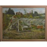 *Olwyn Bowey R.A. (British b. 1936), City Greenhouses, oil on canvas, signed bottom right, framed,