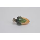 A George V novelty scent bottle, by Schindler & Co., in the form of an acorn, painted porcelain with