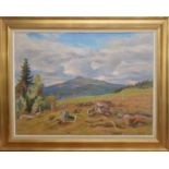 Aage Roose (Danish 1880-1970), mountainous landscape scene, oil on canvas, signed bottom right,