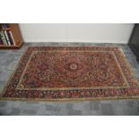 A modern middle eastern machine made rug, wool on cotton, good condition, 201cm x 133cm