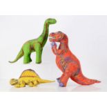 Three Applause printed cloth dinosaurs, brightly coloured, T-Rex --21in (53.5cm.) high (dusty)