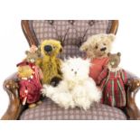 Three artist teddy bears, including Grisly-Spielwaren Harvey 183 of 222 with card tag; Clemens