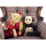 Two small artist teddy bears, Tweedell designed by Shirley Latimer no .3 with card tag; and a