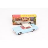 Hong Kong Dinky Toys 57/001 Buick Riviera, light blue body, cream roof, red interior, cast wheels,