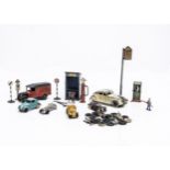 Pre-War Dinky Toys & Other Items, including 30a Chrysler Airflow Saloon, cream body, blue smooth