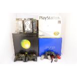 PlayStation, PS2 & Xbox, including boxed PS1, PS2 and Xbox consoles, all with cables, controllers