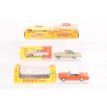 Dinky Toys 180 Packard Clipper Sedan, cream lower body and hubs, cerise upper, 131 Cadillac