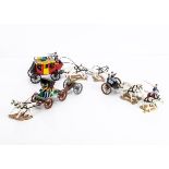 Timpo Toys loose Wild West wagons comprising grey No. 275 Buggy, U.S. Cavalry Gun and Limber team,