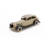 A Dinky Toys 30b Rolls-Royce, fawn body, black open chassis, black smooth hubs, white treaded tyres,