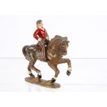 Wend-al of Blandford aluminium rare Equestrienne figure in Hunting pink, horse F, figure VG,