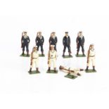 Britains loose set 254 Royal Navy Bluejackets and Whitejackets with Petty Officer, 1930s version,