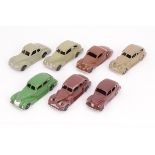 Dinky Toys 39 & 40 Series Cars, 39d Buick Viceroy (2), first fawn body, tan hubs, second maroon