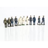 A lot of Britains post WW2 version RAF figures comprising firefighters in hazmat suits (5), RAF