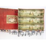 Mignot 3-tier display box of 30-40mm semi-round WW1 French soldiers with artillery comprising 75mm