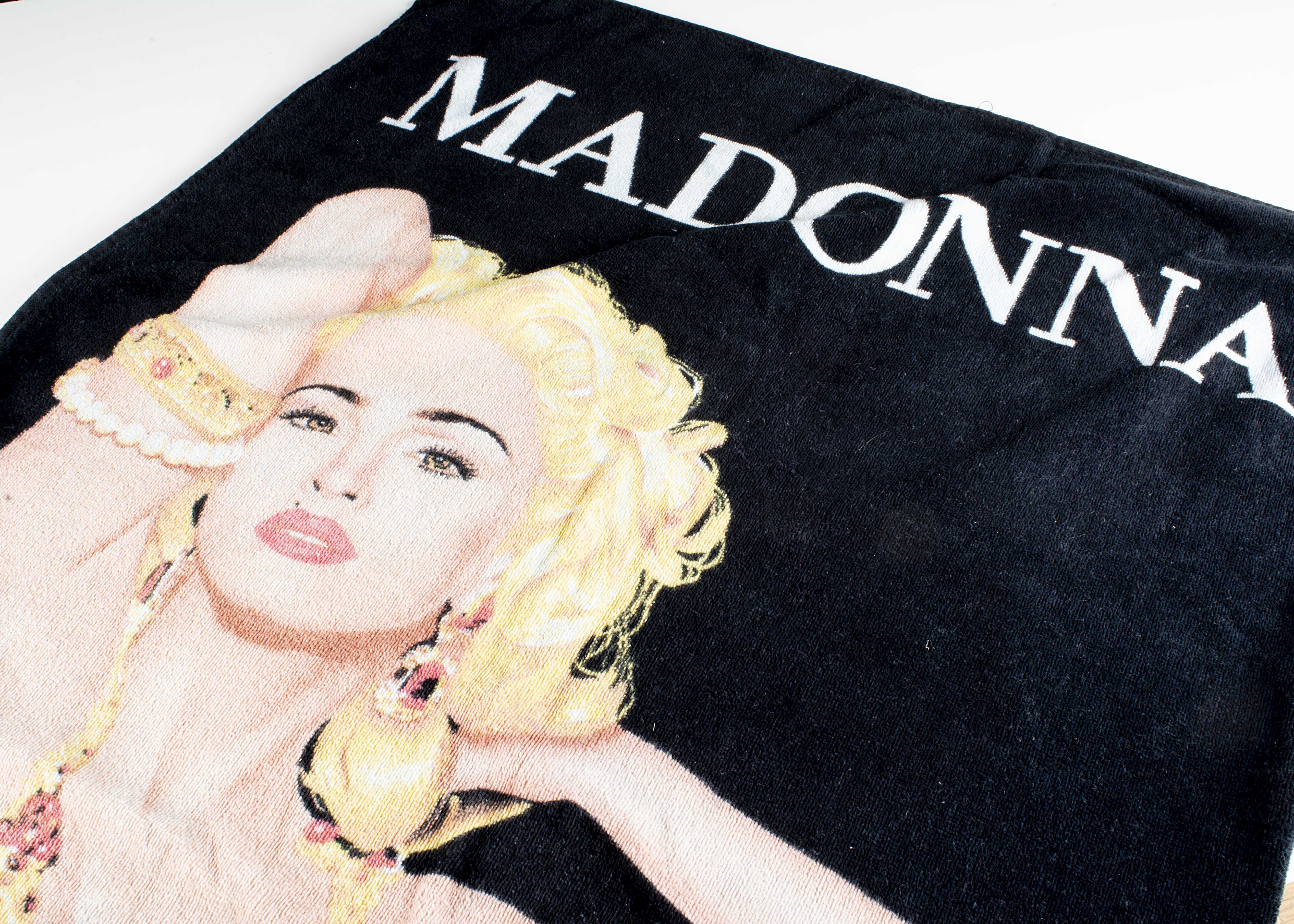 Madonna Erotica Towel, 1993 Madonna 'Erotica' Towel by Boy Toy Inc. - measures 30" by 60" approx and