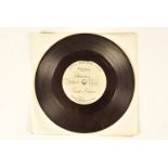 Rascals Acetate, The Rascals - One Sided 7" Acetate for Glory Glory - Emidisc label with written