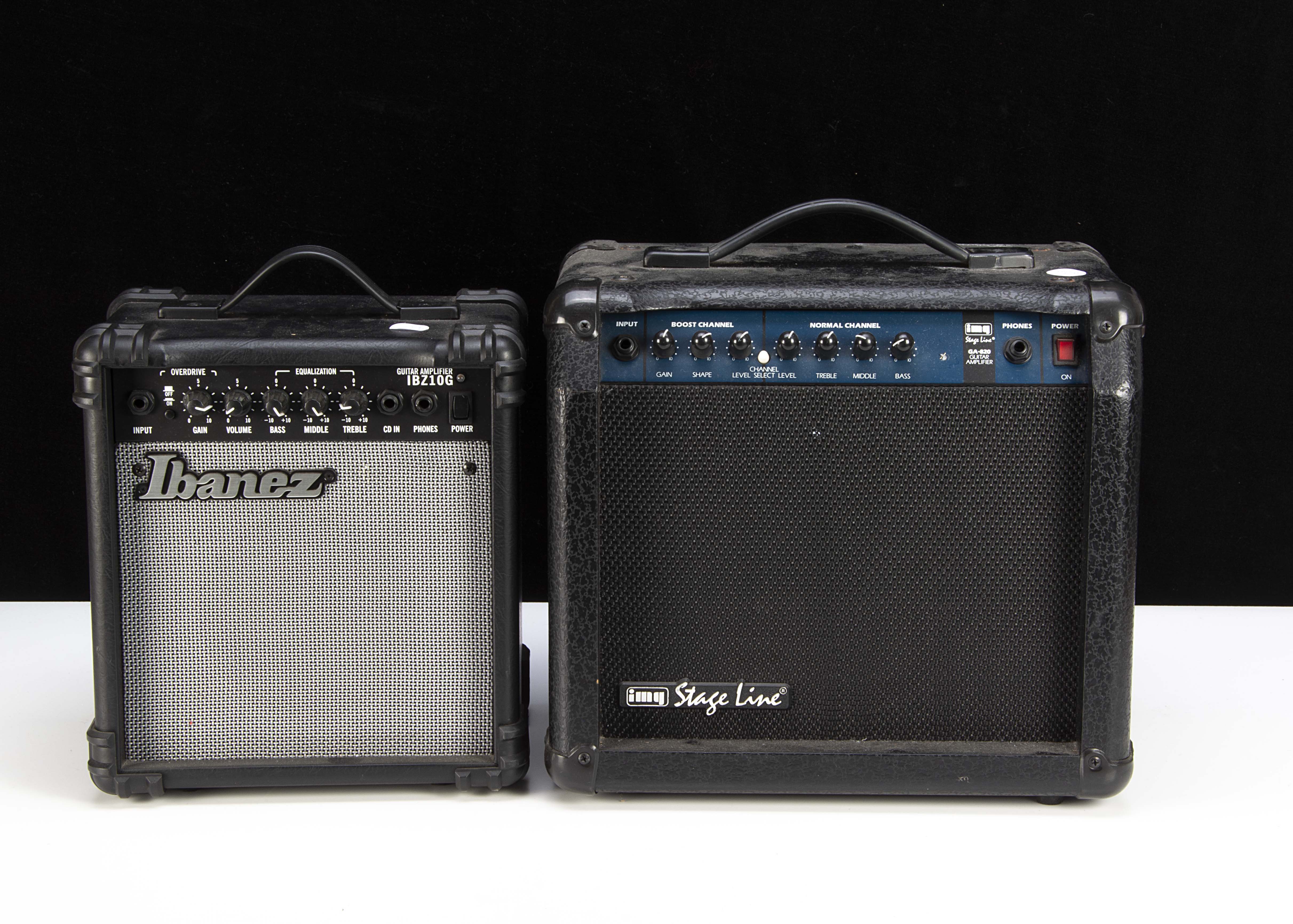 Ibanez / Stage Line Combo, an Ibanez 19w guitar combo IB710G together with a Stage Line combo GA-820