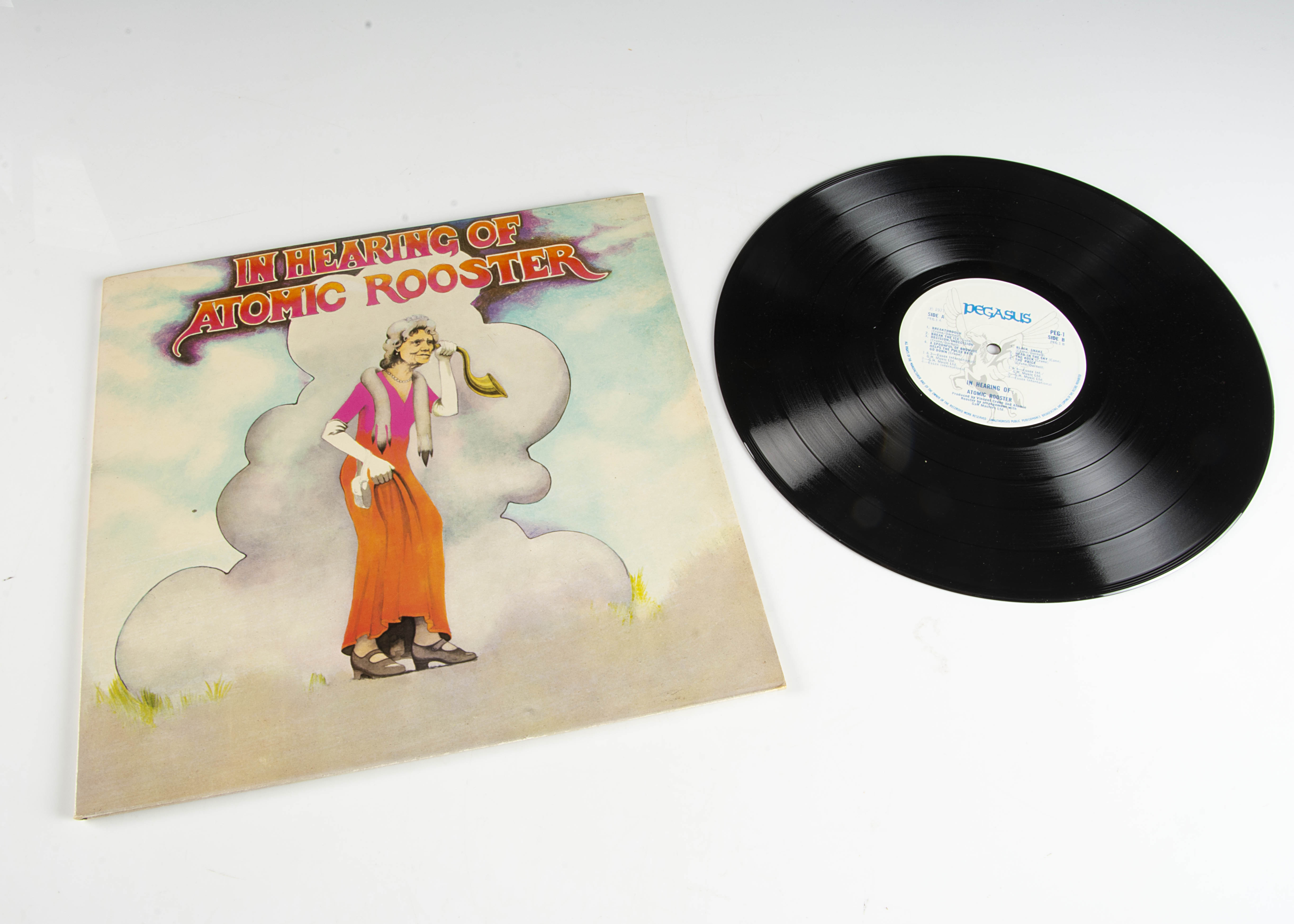 Atomic Rooster LP, In Hearing of Atomic Rooster LP - Original UK release 1971 on Pegasus (PEG1) -
