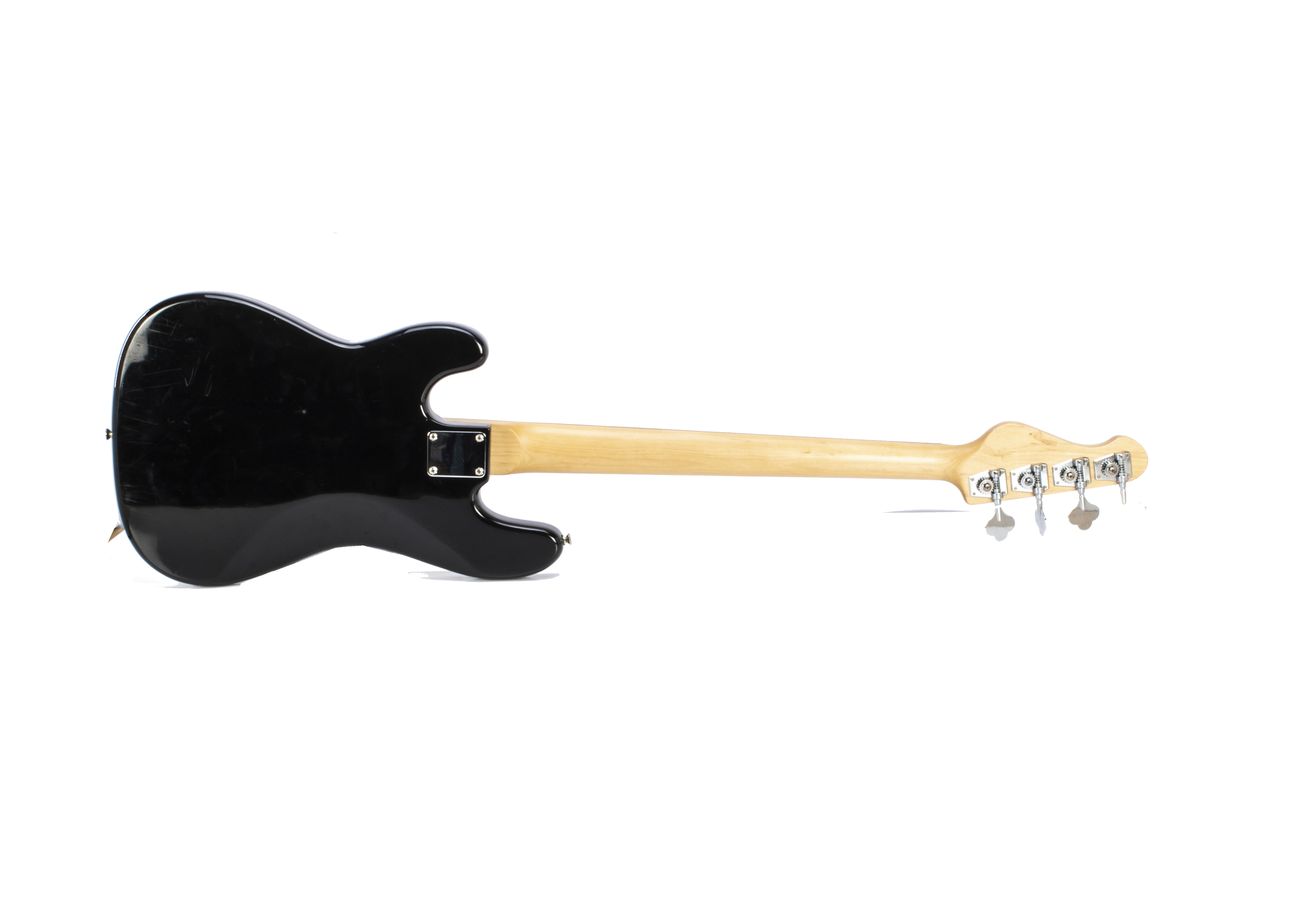 Vintage Bass Guitar, a Vintage Bass Guitar black with white pick guard, some light wear but - Image 4 of 4