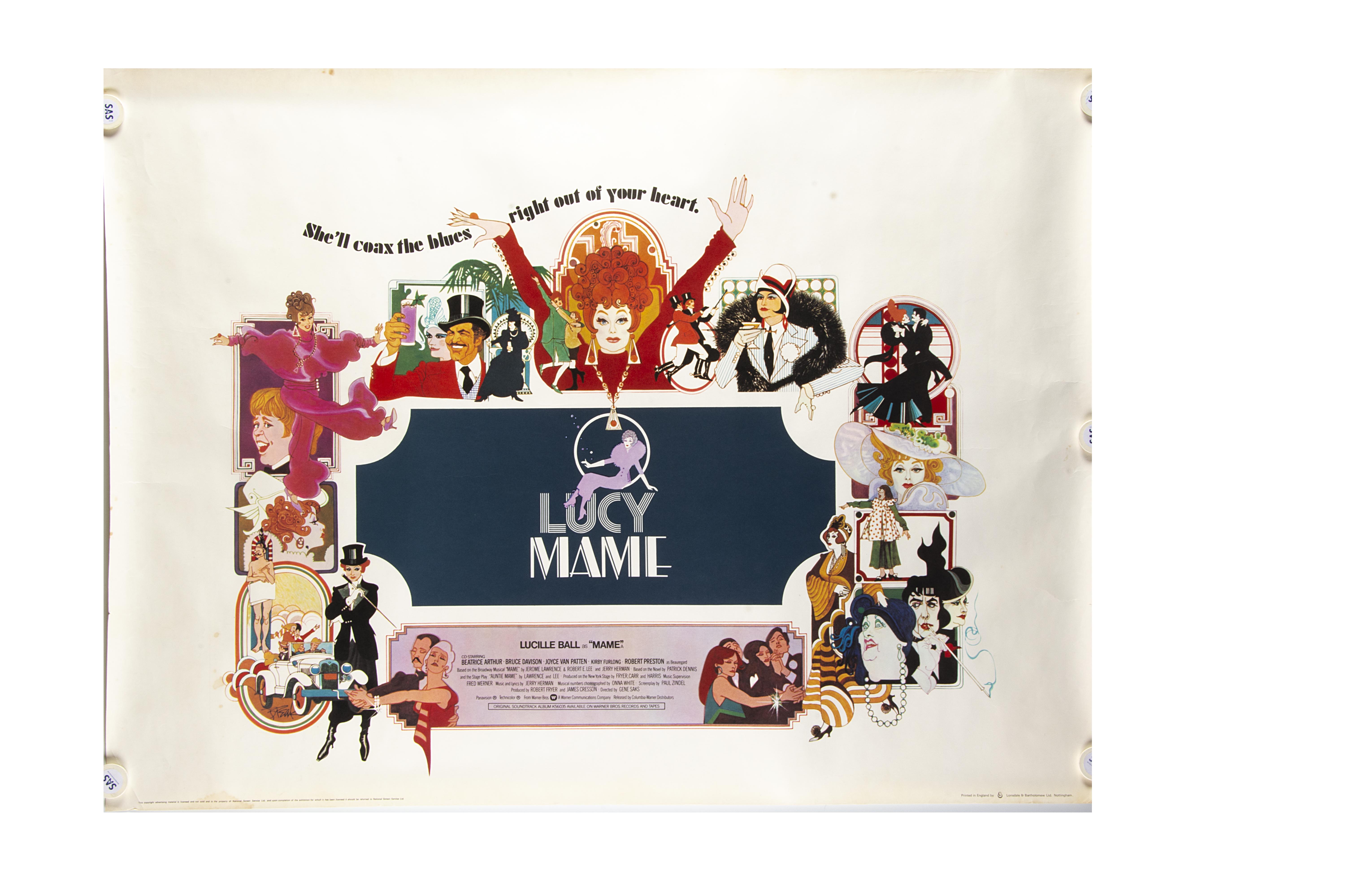 Mame UK Quad Poster, Mame (1974) UK Quad cinema poster, for the musical starring Lucille Ball,