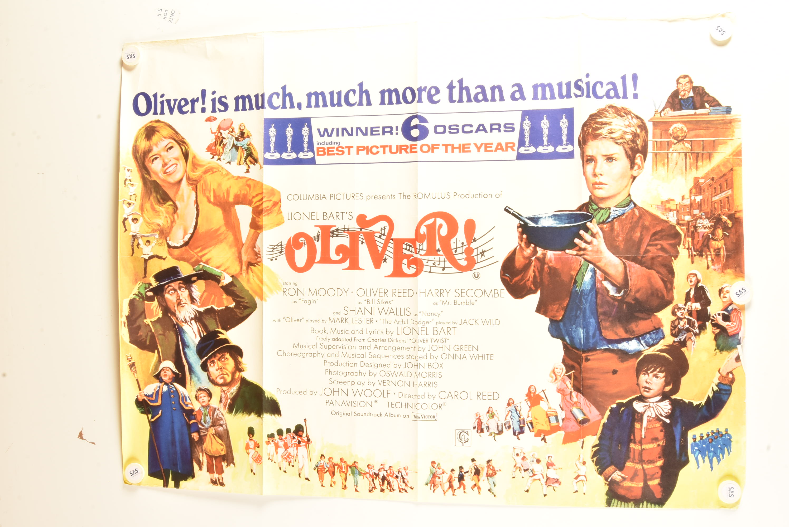 UK Quad cinema posters, five UK Quad Posters comprising Oliver (1968), Arabian Nights (1974), The
