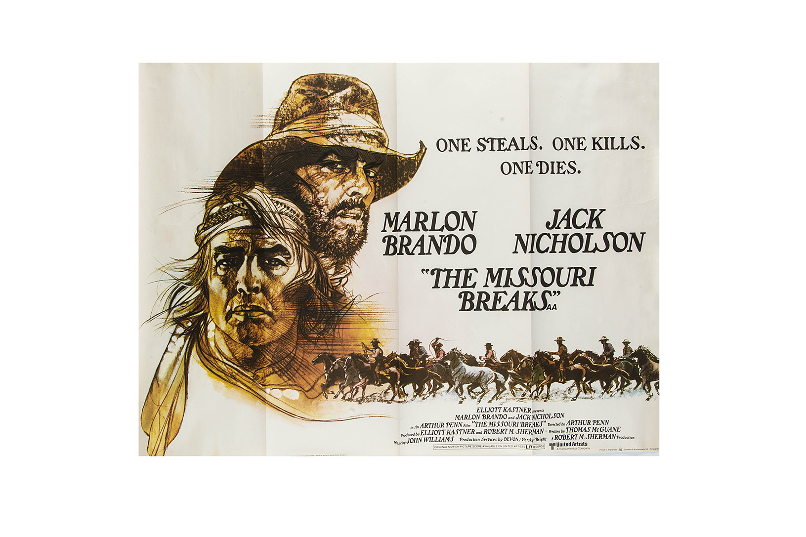 The Missouri Breaks Quad Poster, The Missouri Breaks (1976) UK Quad cinema poster, starring Marlon