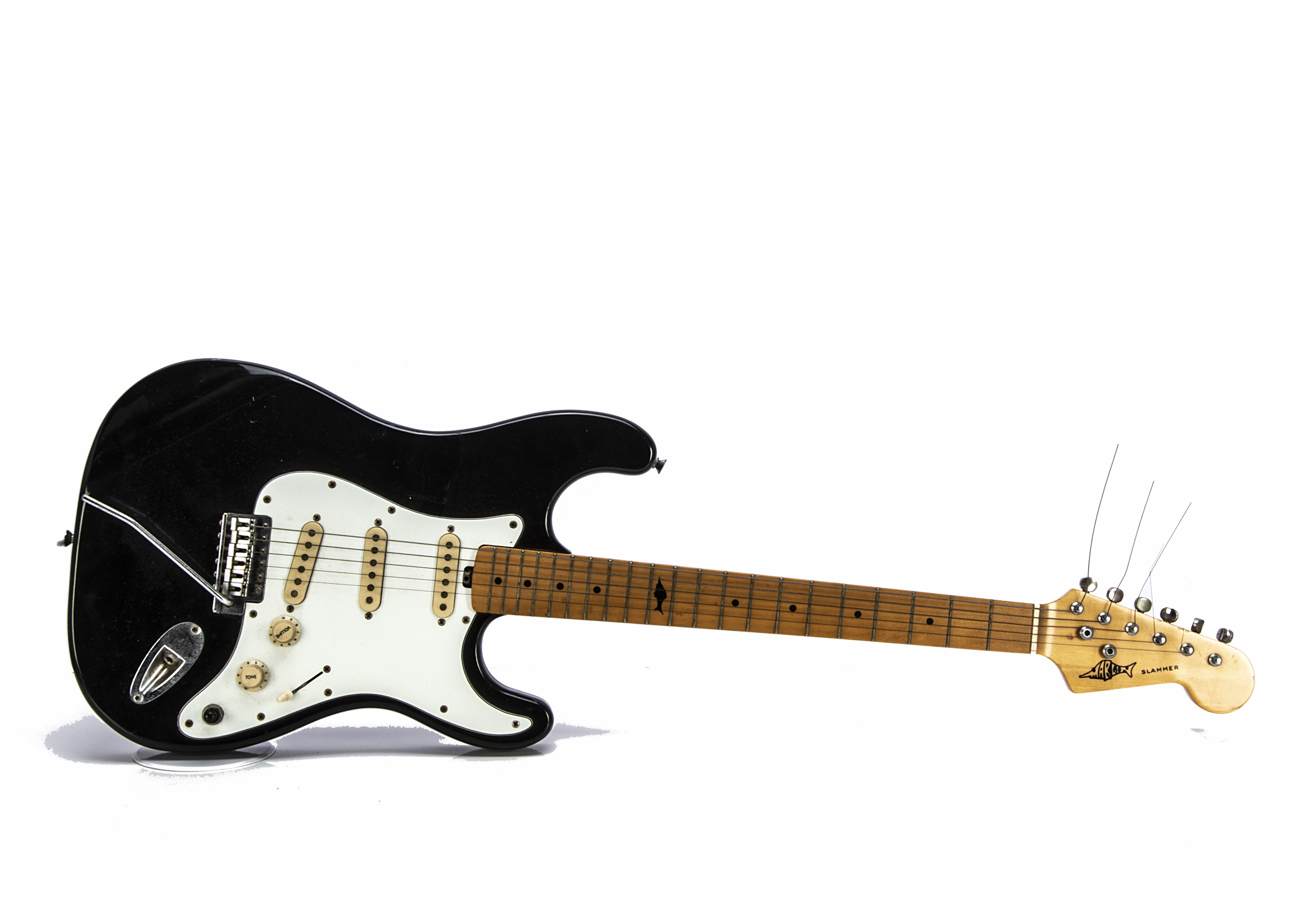 Three Electric Guitars, three Stratocaster style electric guitars, a Marlin Slammer s/n 734056, a