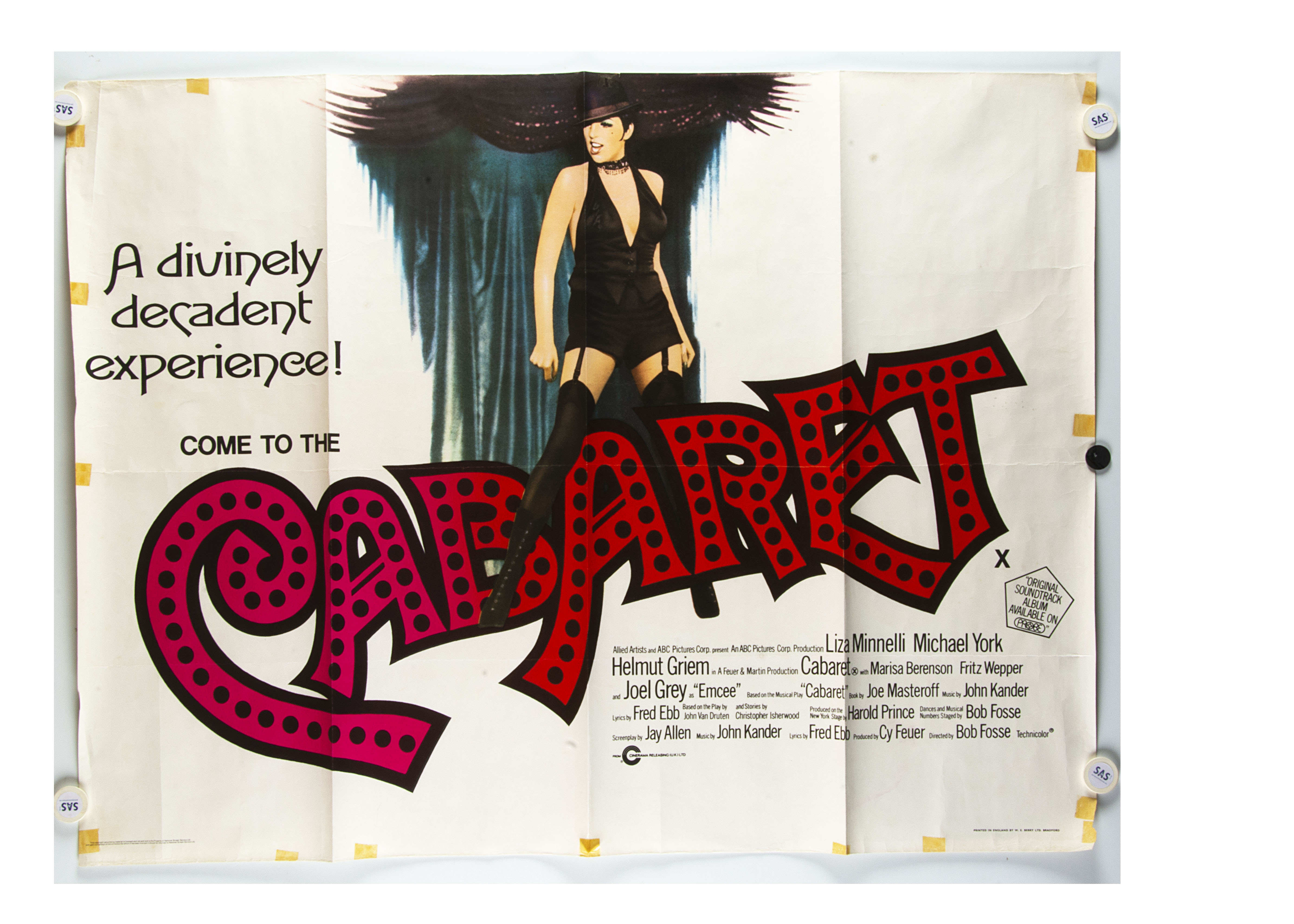 Cabaret UK Quad cinema poster, UK Quad Cinema Poster (1972) starring Liza Minnelli in the pre-War
