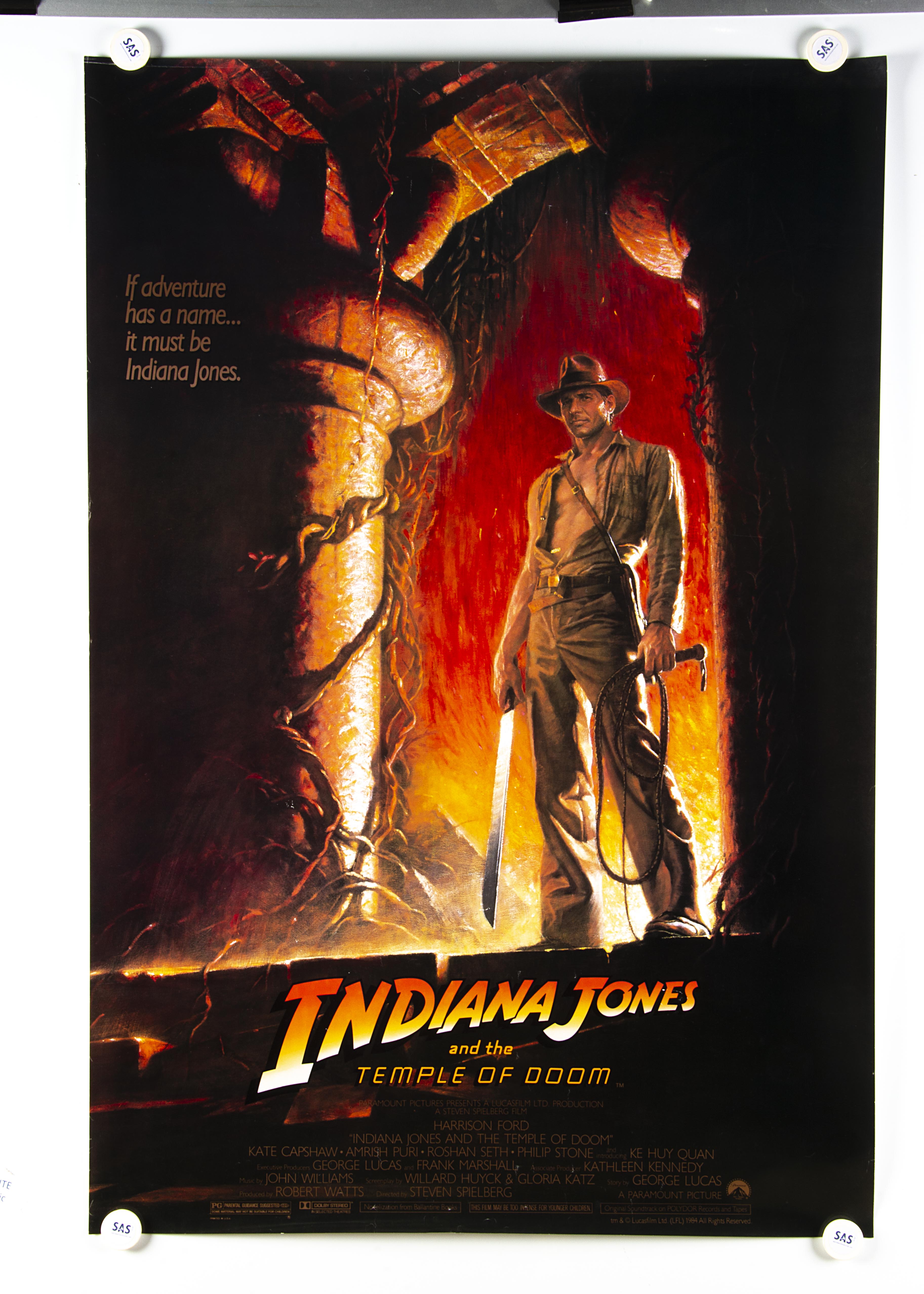 Indiana Jones and The Temple Of Doom Poster, Indiana Jones and The Temple Of Doom (1988) US 1-