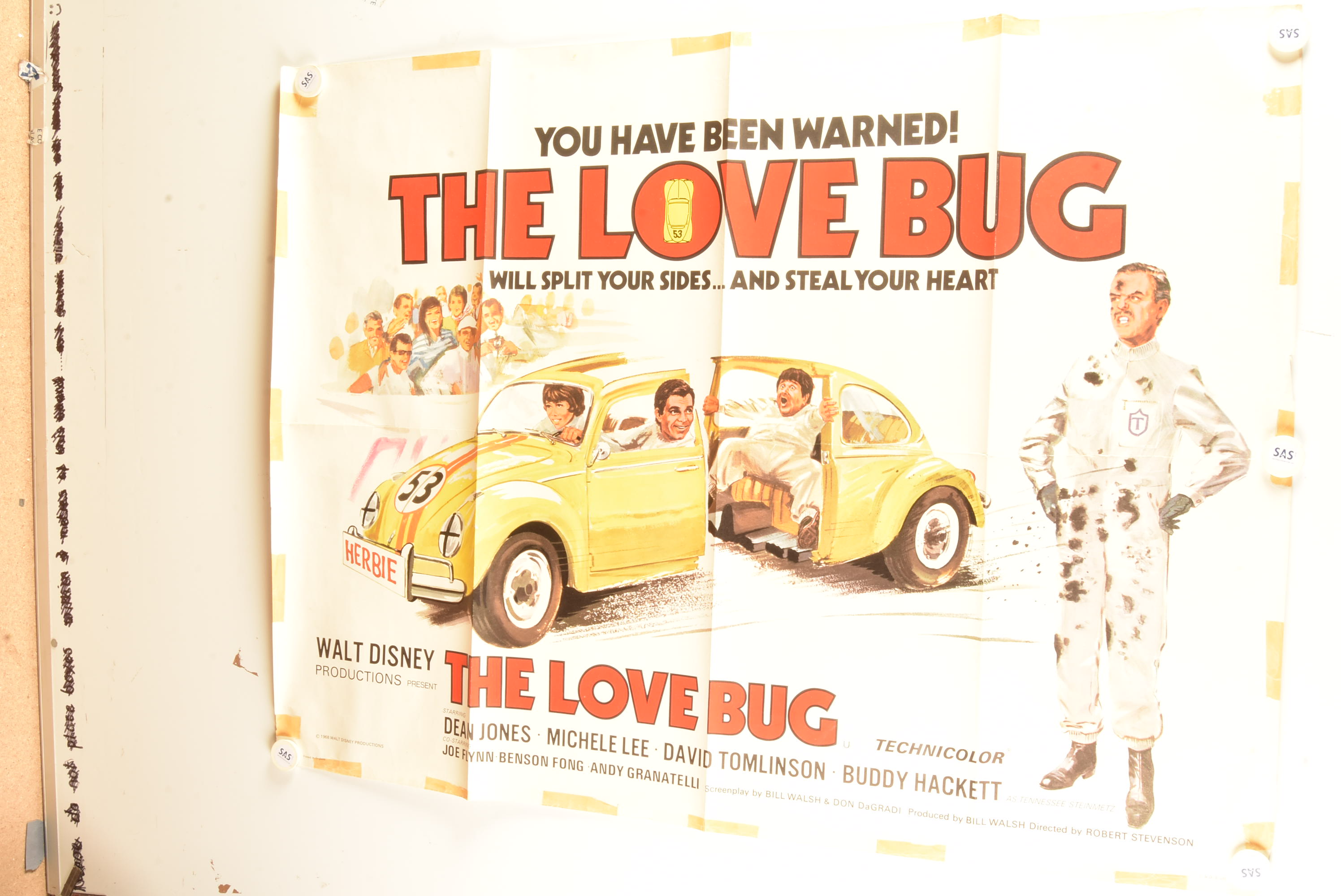 UK Quad cinema posters, five UK Quad Posters comprising The Love Bug (1968) 1st release but with rim