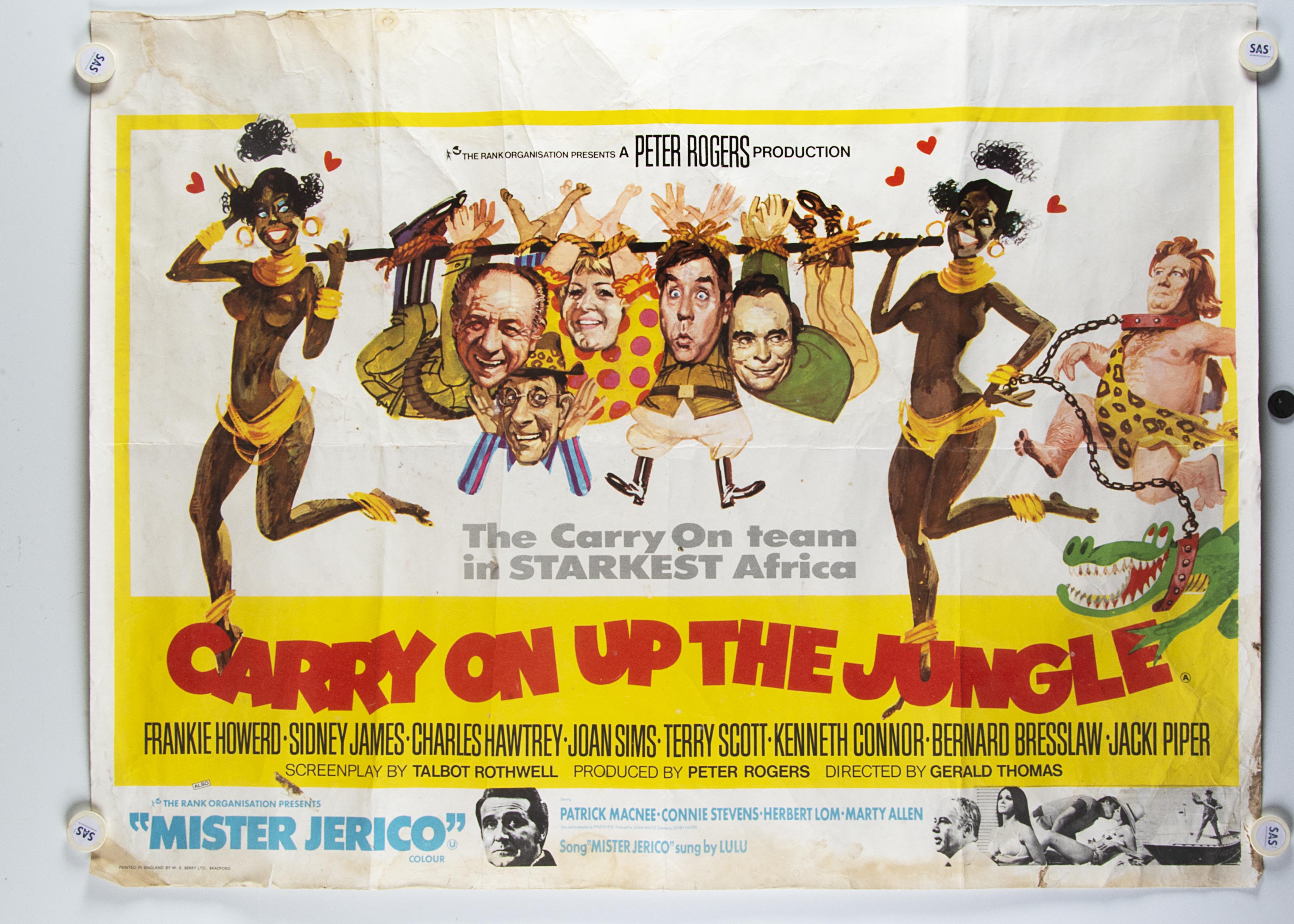 Carry On Up The Jungle UK Quad, Carry On Up The Jungle (1970) UK Quad cinema poster, starring