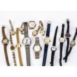 A collection of wristwatches, including a Seiko Seahorse, running, a lady's Bentima and others