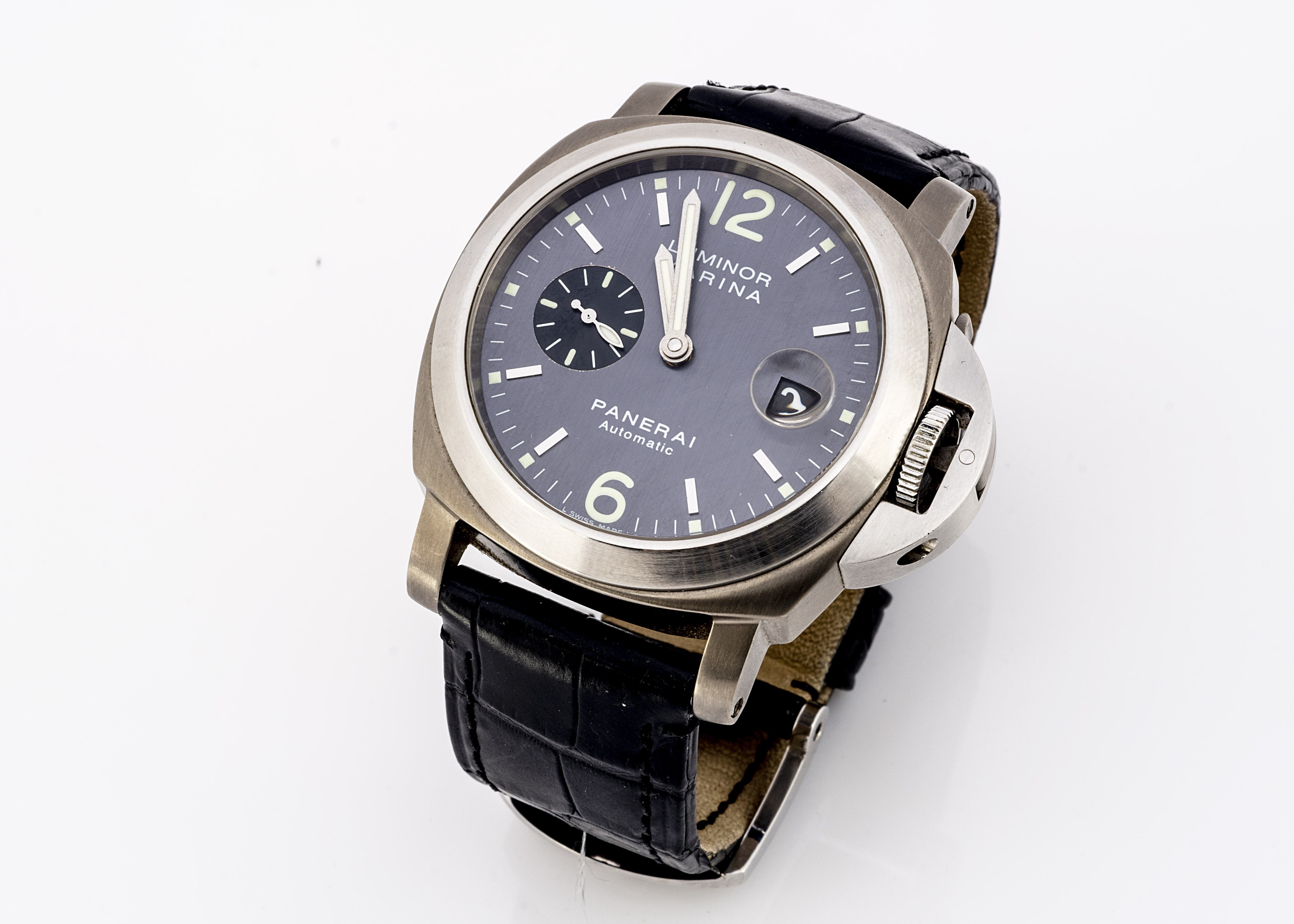 PANERAI, A modern Panerai Luminor Marina automatic titanium wristwatch, 44mm, ref. PAM00091, black