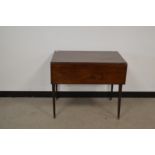 A Victorian mahogany Pembroke table, the frieze with a drawer and faux drawer both with brass
